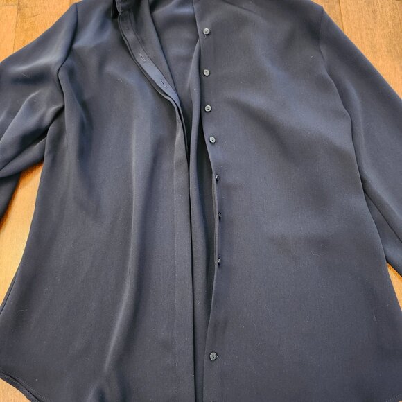 Anne Fontaine women's navy blue long sleeve button up blouse in size 40 - Picture 5 of 11